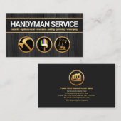 Black Timber Wood Handyman Tools Construction Visitekaartje (Voorkant / Achterkant)