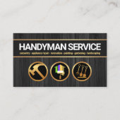 Black Timber Wood Handyman Tools Construction Visitekaartje (Voorkant)