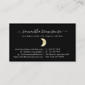 Black Tiny Waterverf Gold Moon Visitekaartje (Achterkant)