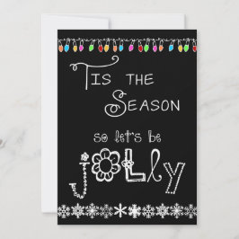 Black Tis the Season Holiday Party Invitation Kaart