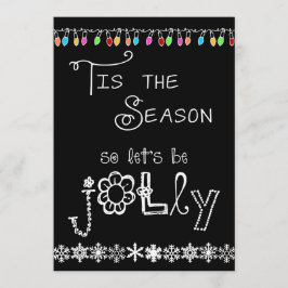 Black Tis the Season Holiday Party Invitation Kaart