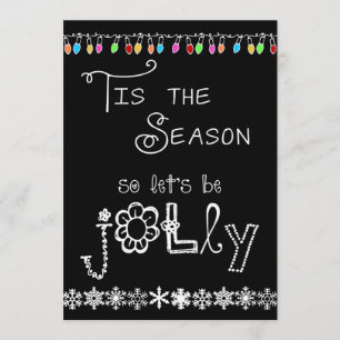 Black Tis the Season Holiday Party Invitation Kaart