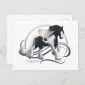 Black Tobiano Gypsy Vanner Horse Briefkaart (Voorkant / Achterkant)
