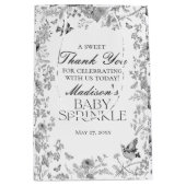 Black Toile De Jouy Baby Sprinkle Favors Medium Cadeauzakje (Voorkant)