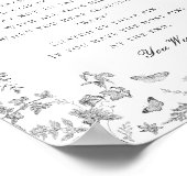 Black Toile De Jouy Dont Say Baby shower Game Poster (Hoek)