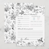 Black Toile De Jouy Floral Advice for Baby Card Kaart (Voorkant / Achterkant)