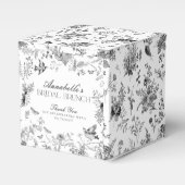 Black Toile De Jouy Floral Bridal Brunch Favor Box Bedankdoosjes (Voorkant Zijde)