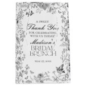 Black Toile De Jouy Floral Bridal Brunch Favors Medium Cadeauzakje (Voorkant)