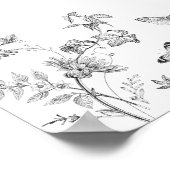 Black Toile Jouy Bloemen Bruids Brunch Welkom Teke Poster (Hoek)