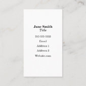 Black Toile Visitekaartje (Achterkant)