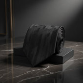 Black Tonal Geometric Stropdas