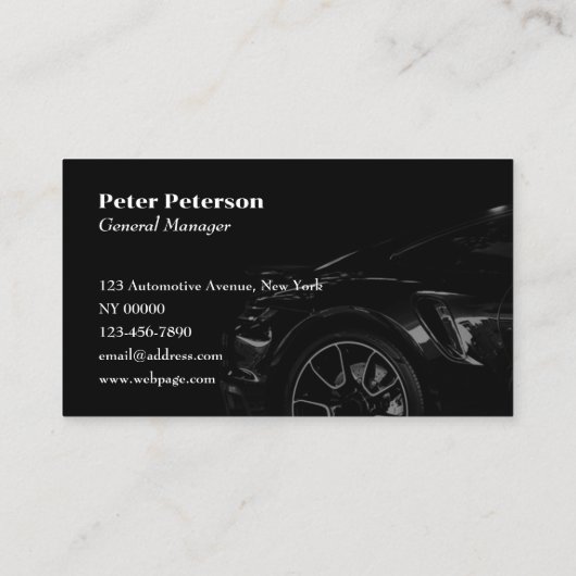 Black tone automotive bedrijf visitekaartje (Achterkant)