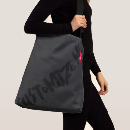 Black Tone-on-Tone markerhandschrift Crossbody Tas