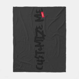 Black Tone-on-Tone markerhandschrift Fleece Deken