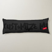 Black Tone-on-Tone markerhandschrift Lichaamskussen (Achterkant)