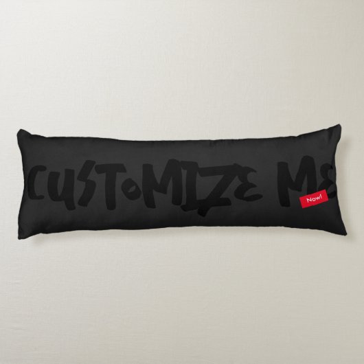 Black Tone-on-Tone markerhandschrift Lichaamskussen (Achterkant)