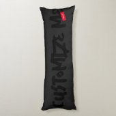 Black Tone-on-Tone markerhandschrift Lichaamskussen (Achterkant (Verticaal))