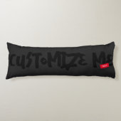 Black Tone-on-Tone markerhandschrift Lichaamskussen (Voorkant)