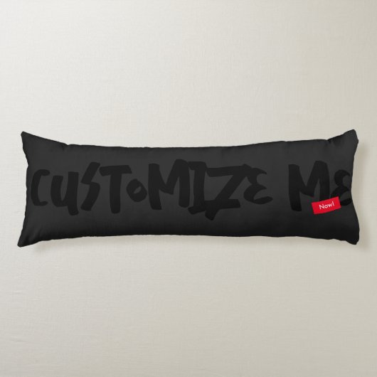 Black Tone-on-Tone markerhandschrift Lichaamskussen (Voorkant)