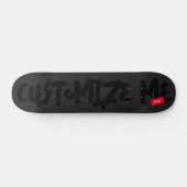 Black Tone-on-Tone markerhandschrift Persoonlijk Skateboard (Horizontaal)