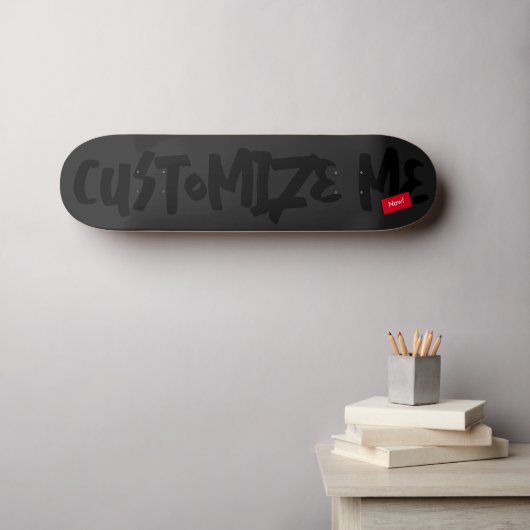 Black Tone-on-Tone markerhandschrift Persoonlijk Skateboard (Muurkunst (Horizontaal))