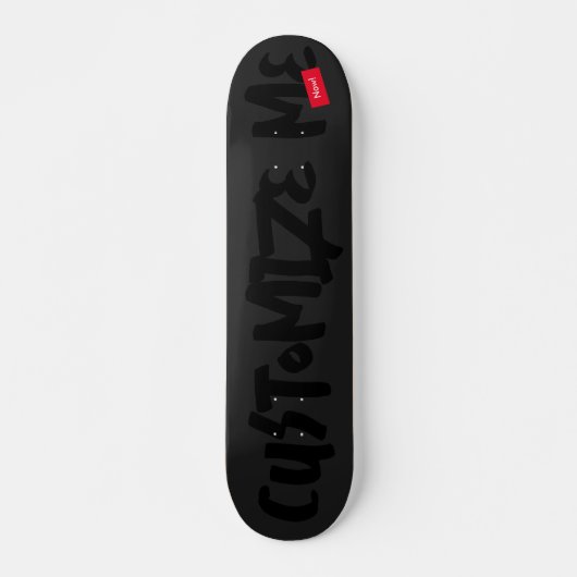 Black Tone-on-Tone markerhandschrift Persoonlijk Skateboard (Voorkant)
