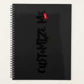 Black Tone-on-Tone markerhandschrift Planner (Voorkant)