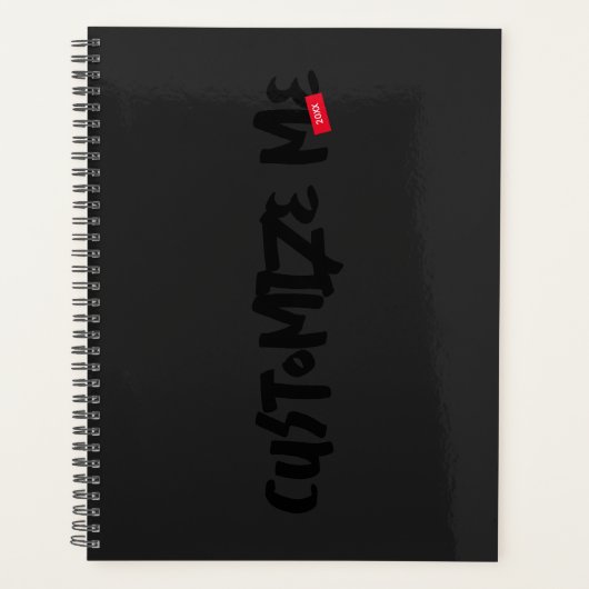 Black Tone-on-Tone markerhandschrift Planner (Voorkant)