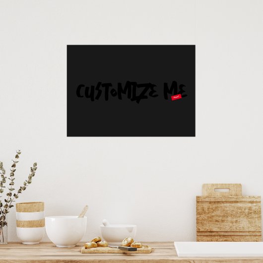 Black Tone-on-Tone markerhandschrift Poster (Keuken)