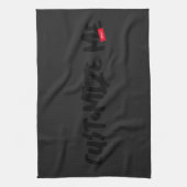 Black Tone-on-Tone markerhandschrift Theedoek (Verticaal)