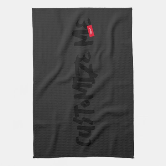 Black Tone-on-Tone markerhandschrift Theedoek (Verticaal)