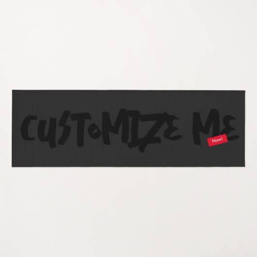 Black Tone-on-Tone markerhandschrift Yogamat (Voorkant (horizontaal))