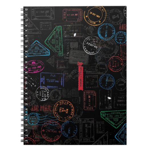 Black Tones die paspoortstempels afreizen. Notitieboek (Voorkant)