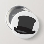 Black Top Hat Ronde Button 7,6 Cm (Voorkant /achterkant)