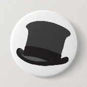 Black Top Hat Ronde Button 7,6 Cm (Voorkant)