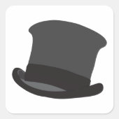 Black Top Hat Vierkante Sticker (Voorkant)