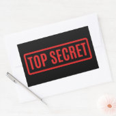 Black Top Secret Rechthoekige Sticker (Envelop)
