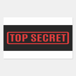 Black Top Secret Rechthoekige Sticker