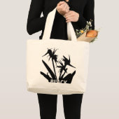 BLACK - Tote bag con Flor del paraiso en negro (Voorkant (product))