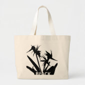 BLACK - Tote bag con Flor del paraiso en negro (Voorkant)
