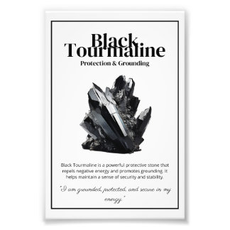 Black Tourmaline Crystal Meaning Poster