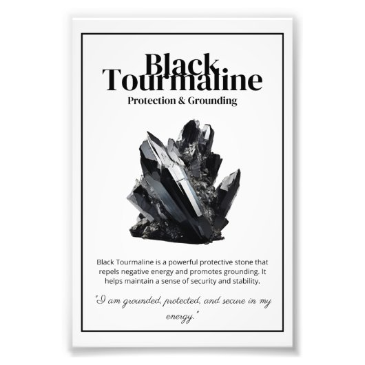 Black Tourmaline Crystal Meaning Poster (Voorkant)