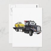 Black Tow Truck Flatbed Cartoon Briefkaart (Voorkant / Achterkant)