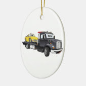 Black Tow Truck Flatbed Cartoon Keramisch Ornament (Links)