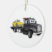 Black Tow Truck Flatbed Cartoon Keramisch Ornament (Links)