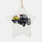 Black Tow Truck Flatbed Cartoon Keramisch Ornament (Rechts)
