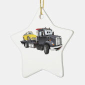 Black Tow Truck Flatbed Cartoon Keramisch Ornament (Links)