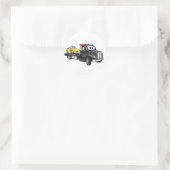 Black Tow Truck Flatbed Cartoon Ronde Sticker (Tas)