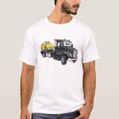 Black Tow Truck Flatbed Cartoon T-shirt (Voorkant)