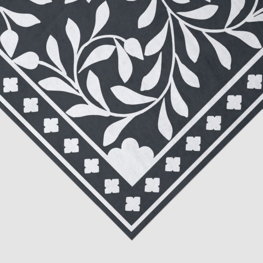 Black Traditional Bone Inlay Decoupage Paper Tissuepapier (Detail)